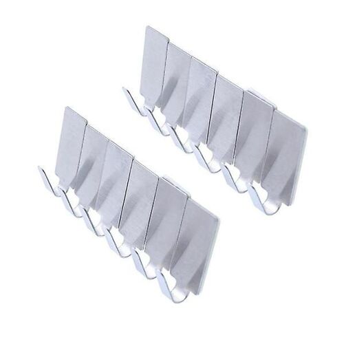 Lot de 12 crochets adhésifs en acier inoxydable ¿ Crochets muraux sans perçage pour manteaux, serviettes, clés et plus encore ¿ Design moderne
