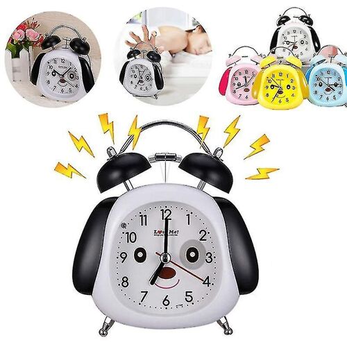 Réveil pour enfants avec motif chien mignon ¿ Double cloche analogique, veilleuse, silencieux, facile à lire, cadeau idéal pour les enfants
