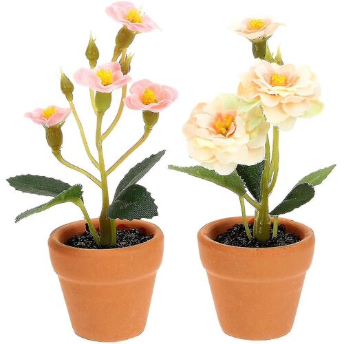 Lot de 2 pots de fleurs miniatures décoratifs ¿ Bonsaï artificiel pour la maison, les jeux d'enfants et la décoration de chambre à faire soi-même