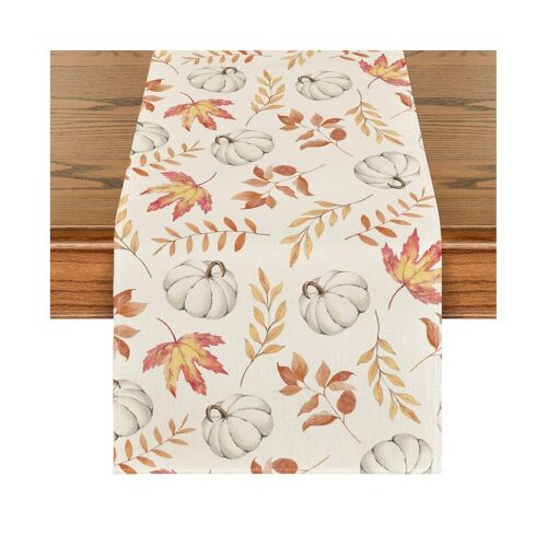 Chemin De Table À Feuilles D'eucalyptus D'automne - Décoration De Salle À Manger D'automne Pour Thanksgiving - 13 X 72 Pouces, Lavable En Machine