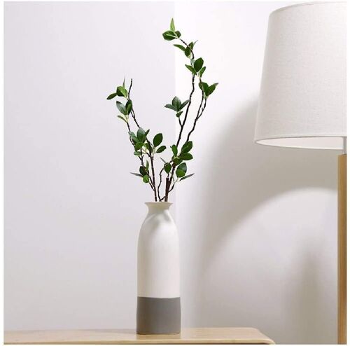 Ensemble de vases en céramique blanche faits main ¿ Finition givrée élégante et design en corde de chanvre pour la décoration intérieure et les cadeaux