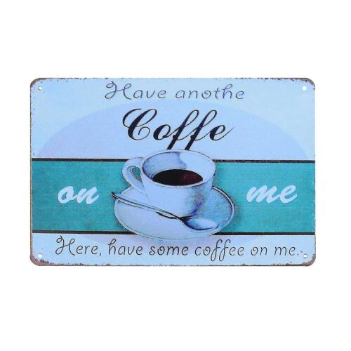 Plaque métallique vintage pour bar à café ¿ Décoration murale en fer de qualité supérieure pour café, maison, bureau ¿ Montage facile, design élégant