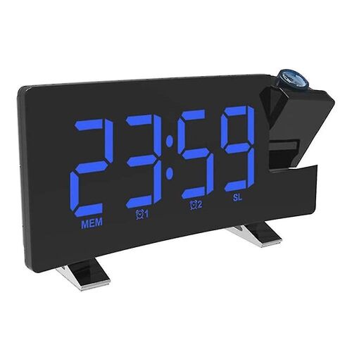 Réveil à projection Bran avec radio FM, chargeur USB, projecteur rotatif à 180°, double alarme et luminosité réglable
