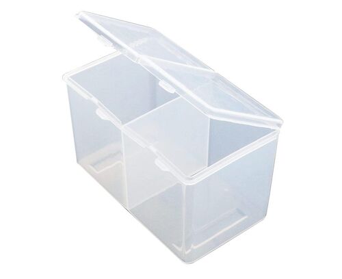 Boîte De Rangement Polyvalente À 2 Compartiments ¿ Support En Plastique Transparent Pour Cotons-Tiges, Nail Art, Bijoux Et Loisirs Créatifs 