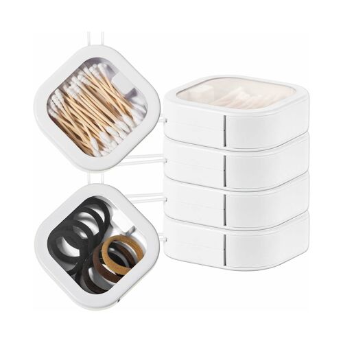 Lot de 4 organiseurs de élastiques à cheveux empilables ¿ Rangement portable pour accessoires de cheveux, bijoux et plus encore ¿ Durable et élégant