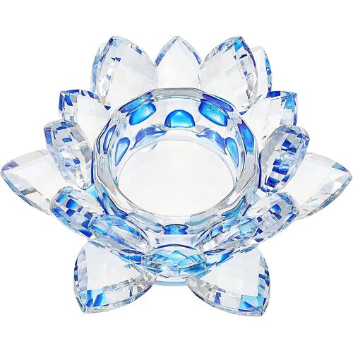 Élégants bougeoirs en verre en forme de fleur de lotus : parfaits pour la décoration intérieure, la méditation et les occasions spéciales.