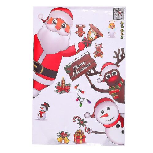 Autocollants muraux de Noël colorés ¿ Décoration festive DIY pour la maison, faciles à décoller et à coller, écologiques, 90 x 60 cm