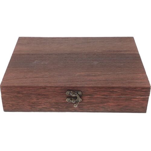 Boîte de rangement élégante en bois marron ¿ Anti-poussière, verrouillable, polyvalente pour bijoux, sous-vêtements et décoration intérieure