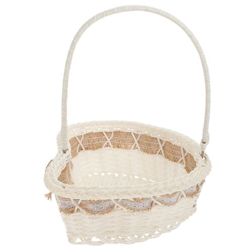 Panier de fleurs de mariage en forme de coeur ¿ Rangement léger des pétales, idéal pour les célébrations et événements, couleur kaki