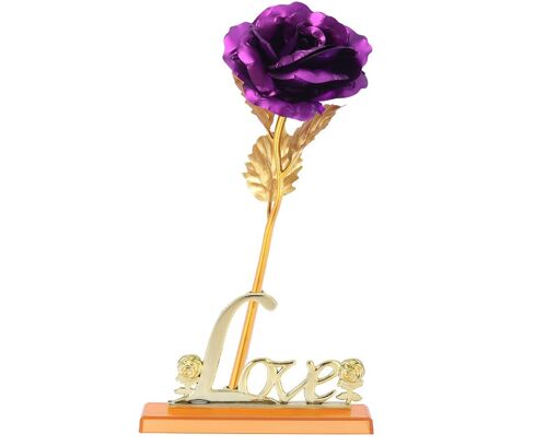 Rose élégante en feuille d'or 24 carats : un cadeau romantique idéal pour la Saint-Valentin, la fête des Mères et les occasions spéciales.