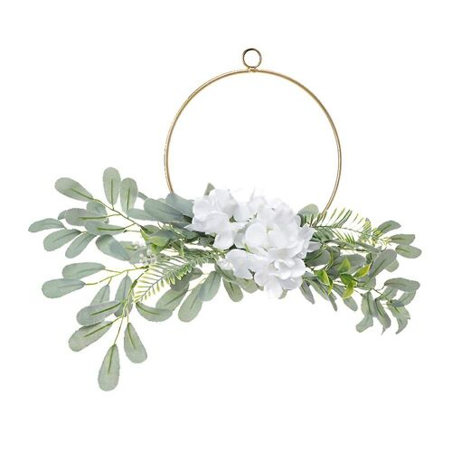 Couronne de feuilles vertes artificielles ¿ Décoration élégante pour la maison, les fêtes et les occasions spéciales
