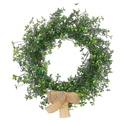 Couronne d'olivier artificielle élégante - Guirlande de feuilles vertes faite à la main pour la décoration intérieure, la porte d'entrée et les fêtes de fin d'année