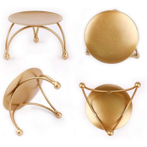 Lot de 3 bougeoirs piliers en fer doré ¿ Mini bougeoirs décoratifs vintage pour la décoration intérieure et les événements