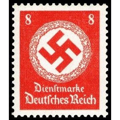 Allemagne, 3ème Reich 1942, Très Beau Timbre De Service Neuf** Luxe Yvert 131, Croix Gammée Dans Couronne De Feuilles De Chêne, 8pf. Orange, Sans Filigrane. -