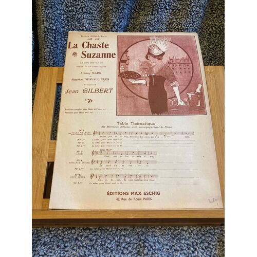 Jean Gilbert La Chaste Suzanne N°1 Valse Chantée Partition Chant Piano Max Eschig