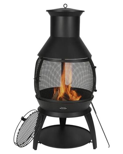 Cheminée Extérieur-VEVOR-Brasero de Jardin-559 mm-Poêle à Bois Sphérique Fer Robuste-avec Grille