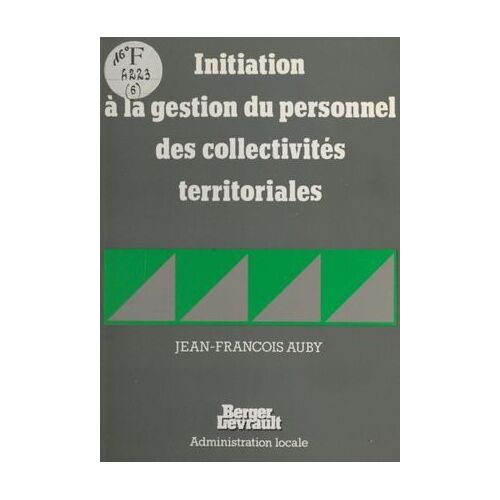Initiation À La Gestion Du Personnel Des Collectivités Territoriales