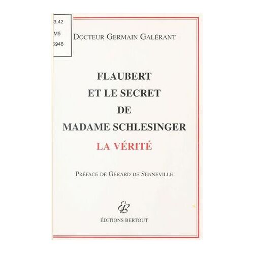 Flaubert Et Le Secret De Madame Schlesinger : La Vérité