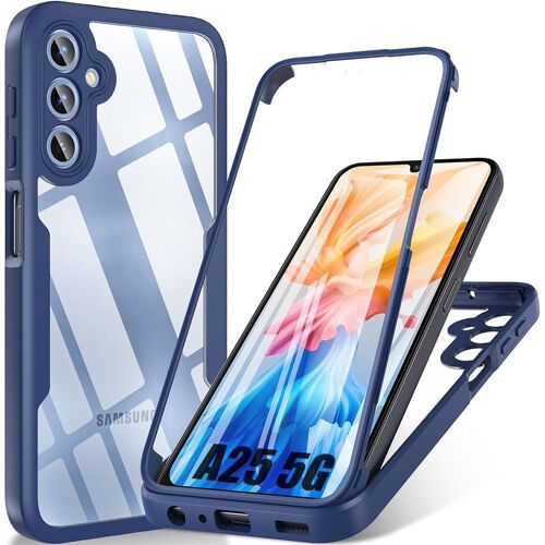 Coque Pour Samsung Galaxy A25 5g Bleu Marine Rigide Anti-Rayure Protection 360 Degré Intégrale Solide - E.F.Connection