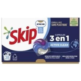 Lessive Capsules Skip 3 En 1 Active clean X38