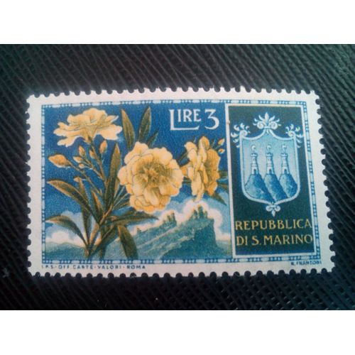 Timbre San Marin Y T 376 Laurier-Rose (Nerium Oleander) 1953 ( 130308 )