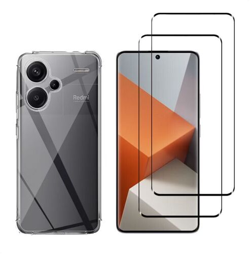 Hqselection® Coque Pour Xiaomi Redmi Note 13 Pro Plus 5g Transparente Silicone En Gel Tpu Souple + 2 Verre Trempé Film Protection Écran - Anti Rayures - Ultra Résistant Dureté 9h