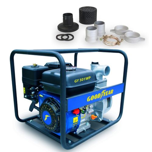 Pompe à Eau Thermique 7CV - Motopompe Essence Moteur 4T OHV 212Cm3 Eau Propre - Raccords 50mm Caves Piscine Irrigation GOODYEAR