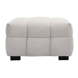 Pouf Repose-Pieds Design En Tissu Effet Velours Texturé Beige Corto