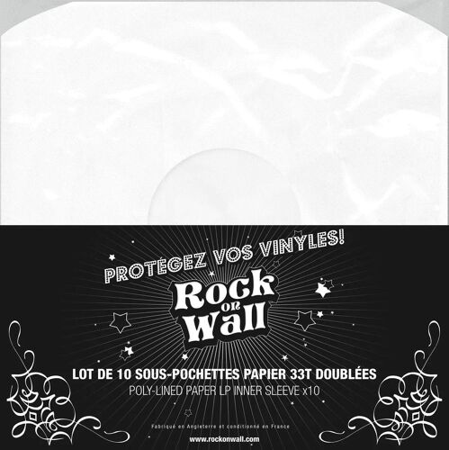 Pochette vinyle Rock on wall Sous-pochette papier 33T doublée (lot de 10)