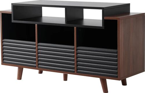 Meuble Hi-Fi NorStone Oslo 1200 Noir et Noyer