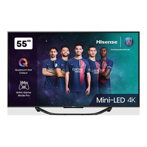 Hisense 55U7KQ - 55" U7KQ Series TV LCD rétro-éclairée par LED - QLED - Smart TV - VIDAA - 4K UHD (2160p) 3840 x 2160 - HDR - Quantum Dot, Mini-LED - noir métal