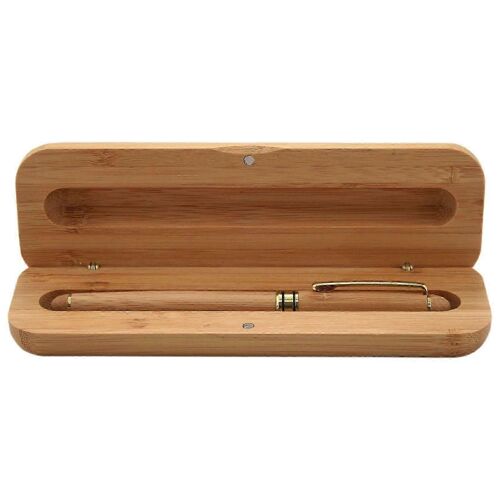 Stylo Plume En Bambou Élégant Vintage Avec Boîte Pour Les Cadeaux D'affaires Stylos D'écriture De Bureau De Luxe