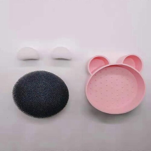 Tapis De Nettoyage Pour Pinceaux De Maquillage, Boîte De Nettoyage En Silicone 2 En 1 Pour Changement De Couleur Et Nettoyage Humide, Joli Rose