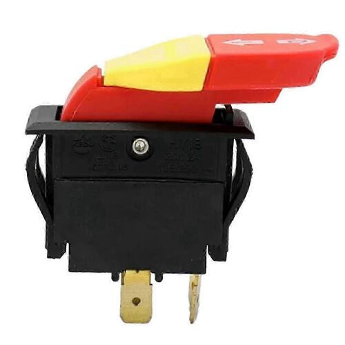 20/12A 125/250V 5E4 Interrupteur à bouton-poussoir électromagnétique mécanique en bois adapté aux outils électriques, HY18