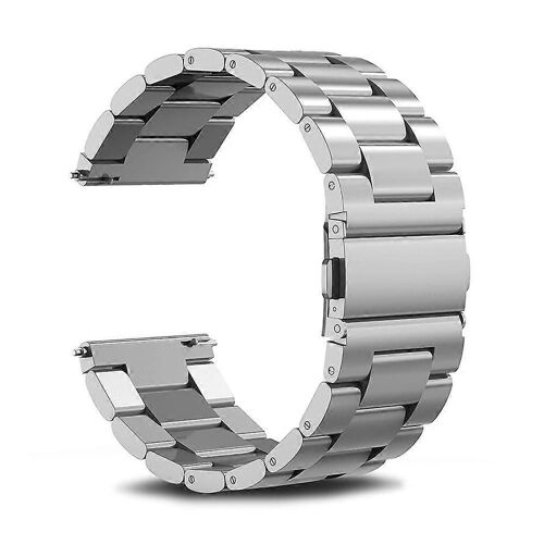 Bracelet De Montre En Acier Inoxydable, Argent 20 Mm, Bracelets De Montre En Métal Avec Boucle À Dégagement Rapide Adapté Aux Femmes Et Aux Hommes