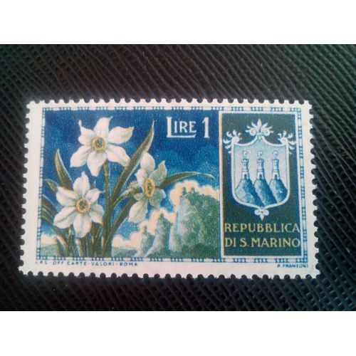 Timbre San Marin Y T 374 Narcisse 1953 ( 130308 )