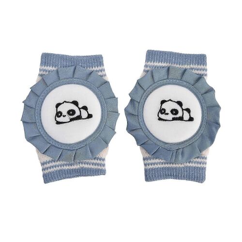 2 Pcs Genouillères Bébé Réglable Haute Élasticité Respirant Doux Bleu Panda Style Infantile Genouillère Protecteur