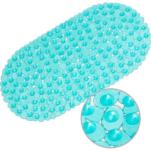 Tapis de bain Pebbles Tapis de baignoire antidérapant ovale avec ventouses, trous de drainage pour douches de salle de bain, baignoire, lavable en machine, BPA, tapis de douche sans latex