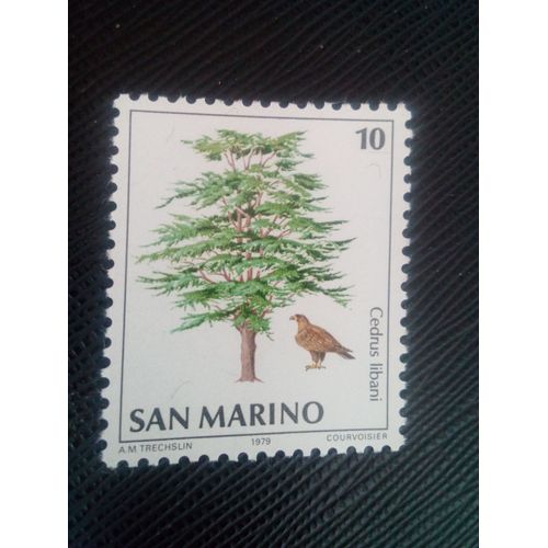 Timbre San Marin Y T 988 Aigle Royal (Aquila Chrysaetos), Cèdre Du Liban 1979 ( 130308 )