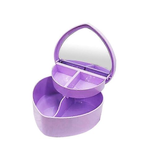 boîtes à bijoux en forme de coeur, rangement de bijoux en plastique, boîtes à bijoux en forme de coeur, boîtes de papeterie, boîte de maquillage à tiroir