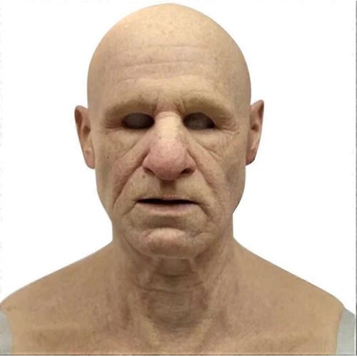 Masque D'horreur Halloween Cosplay Bald Old Man Face Mask Party Prop Adulte