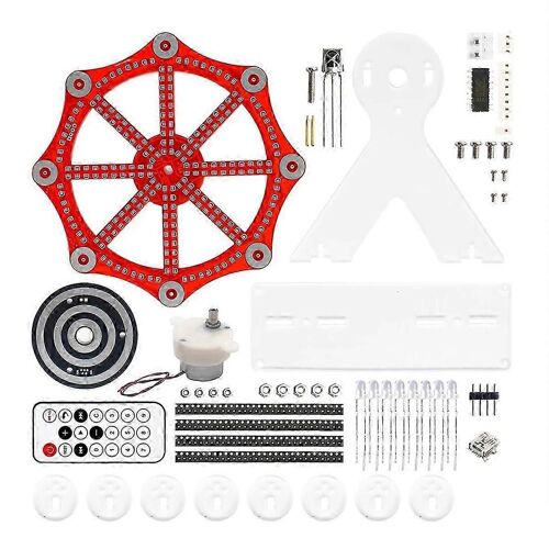 Kit Électronique De Bricolage Led Roue De Gratte-Ciel Clignotant Projet De Soudure Kit De Pratique 10 Types De Télécommande De Mode De Clignotement