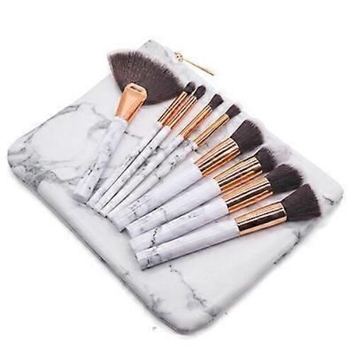 9 Pièces De Marbre Poudre Pour Les Yeux Sourcils Pinceau Pinceau De Maquillage Ensemble Outils De Beauté