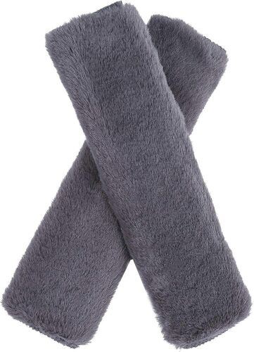 Coussinets De Ceinture De Sécurité Confort Faux Lapin Fourrure Voiture Ceinture De Sécurité Protecteur Coussin Amovible Gris 2 Pcs