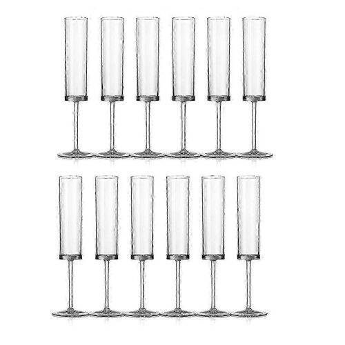 Flûtes À Champagne 6 Oz Carrés Verres À Champagne Coupes À Pied Verres De Toast De Mariage Réutilisables 12 Paquet Transparent