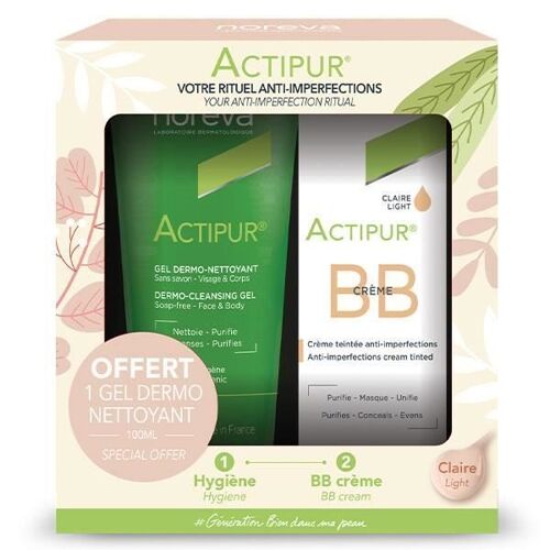 Led Noreva Actipur Coffret Bb Crème Claire 30ml + Gel Dermo-Nettoyant 100ml Offert Multicolore