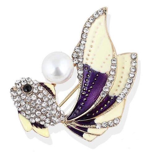 Broche Couleur Strass Hippocampe Étoile De Mer Poisson Animal Chest Boucle Pin Femmes Corsage Vêtements Accessoires Party