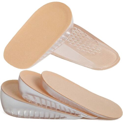 1 Paire De Semelles Gonflantes De Talon En Gel, Coussinets De Talon Invisibles Pour Hommes Et Femmes, Absorption Des Chocs (S Pour Les Femmes, Hauteur : 1,5 Cm, Kaki)