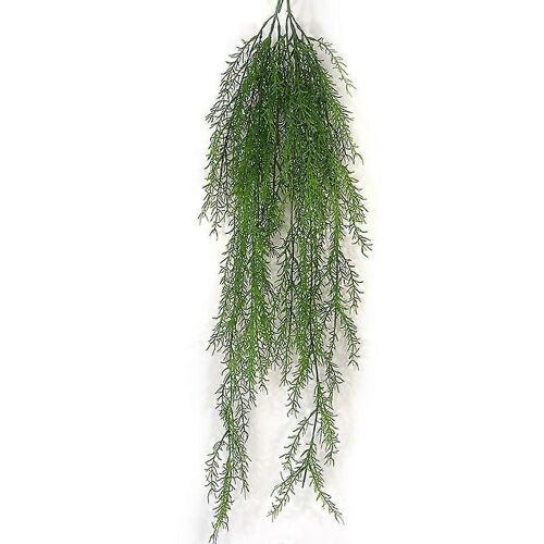 4 Pcs Verdure Artificielle Fougères Plantes Vignes Faux Lierre Suspendu Fleurs Vigne Pin Aiguille Tenture Murale Simulation UV Résistant En Plastique Plante pour Mur Ind