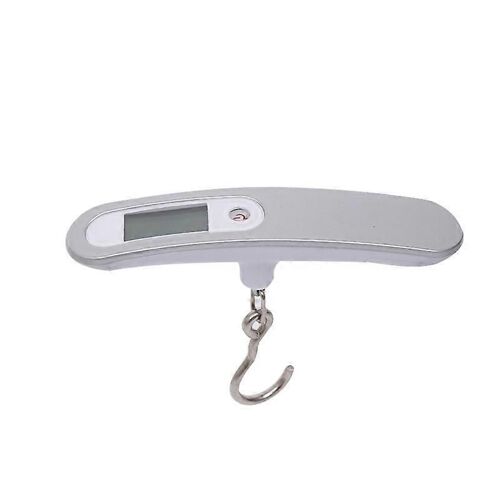 Pèse-bagages pour le pesage des valises, pèse-personne numérique portable pour les voyages avec fonction de tare Capacité de 110 lb / 50 kg (argent)